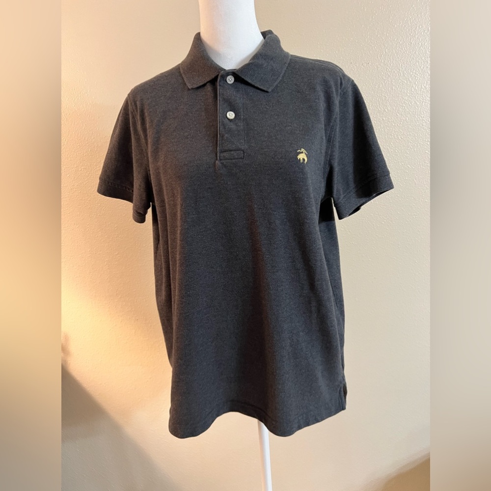 Brooks Brothers 100% cotton grey polo short sleeve